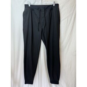 Rhoback Pants Mens Large Black Performance Jogger Tapered Pockets Stretch EUC